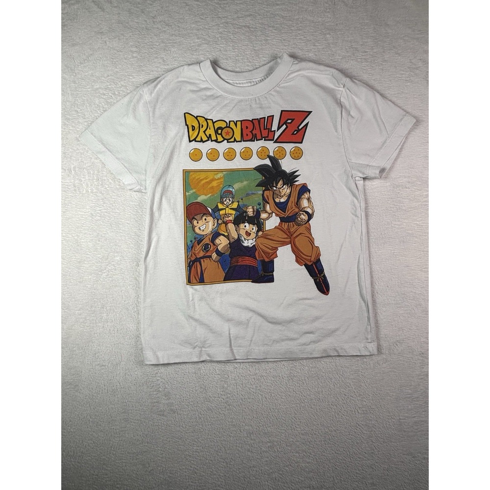 Hanes Dragon Ball Z Graphic T-Shirt White Youth Medium Boys Anime Tee Shirt